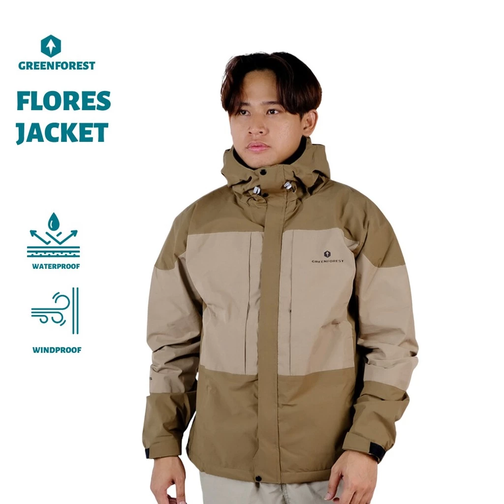 Greenforest Flores Jaket Gunung Waterproof Inner Polar Pria dan Wanita