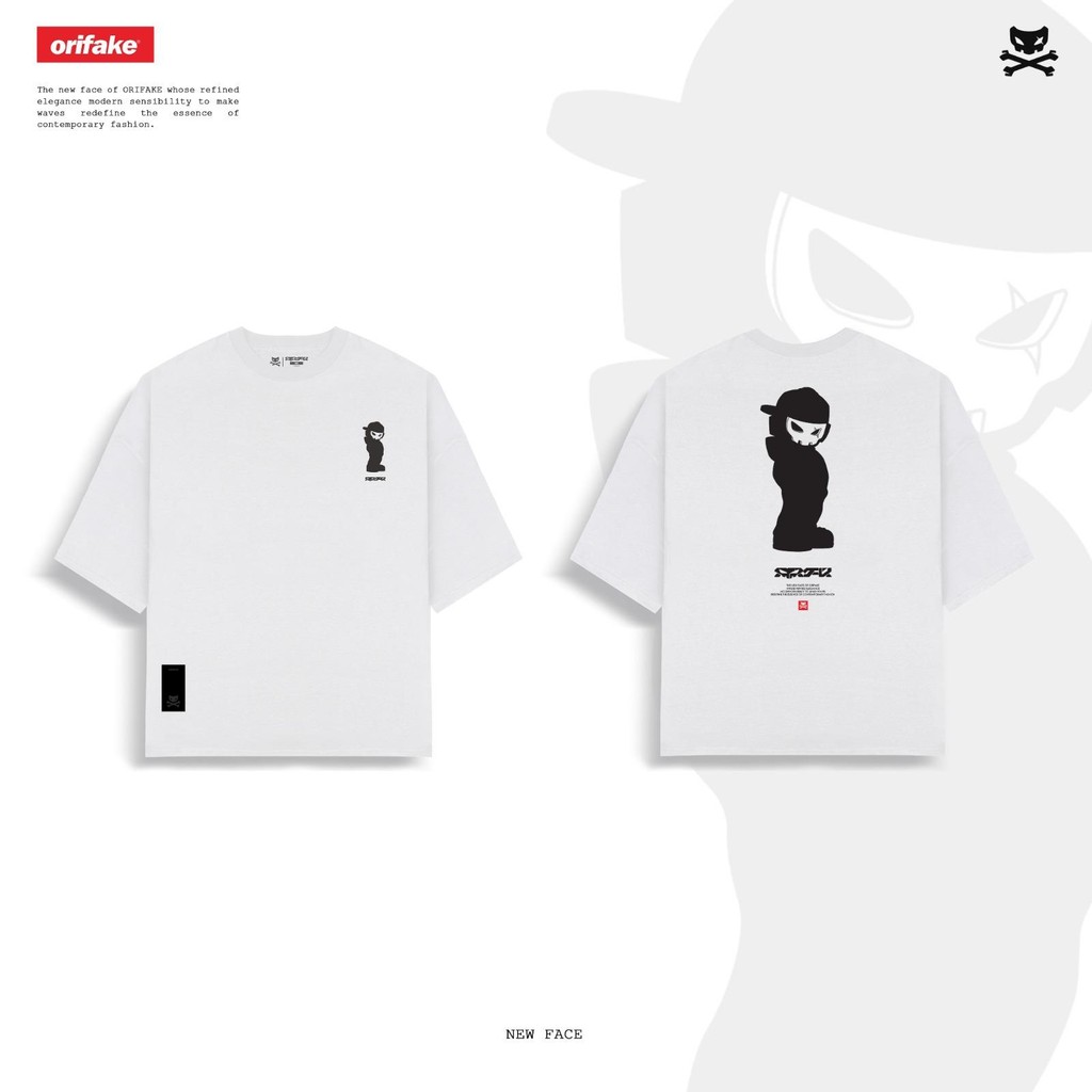 Jual ORIFAKE- T-Shirt Oversize Design New Face White | Shopee Indonesia