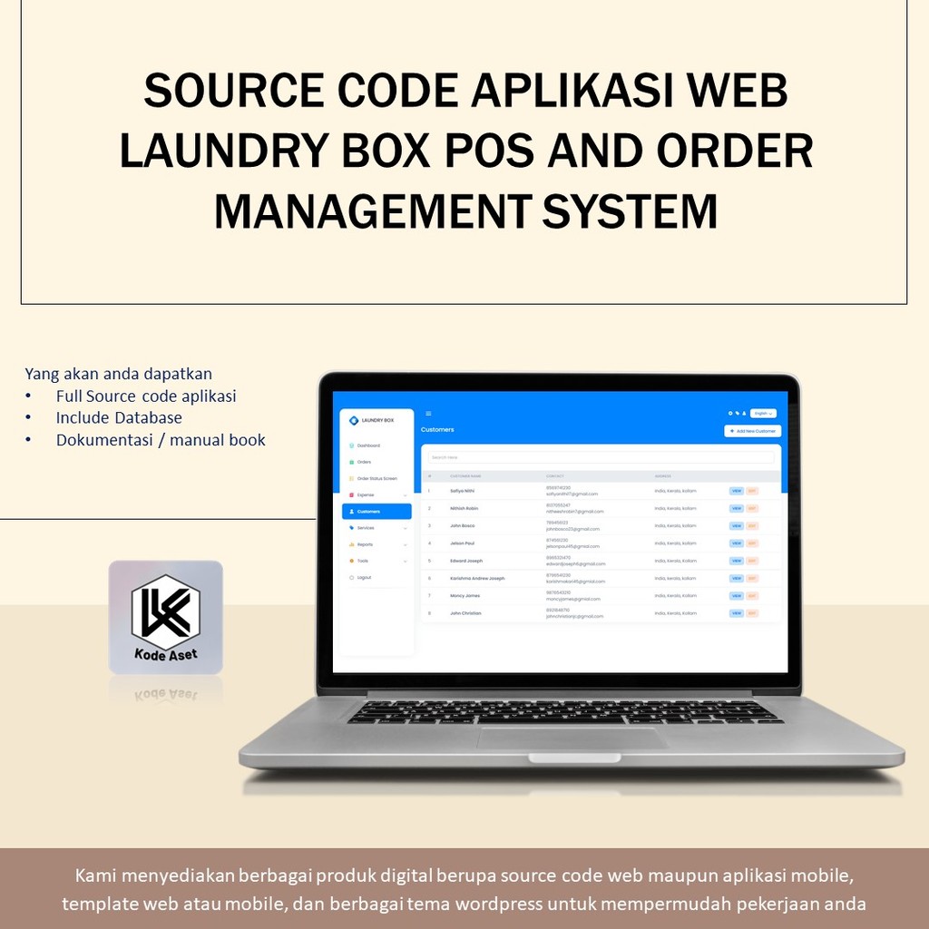 Jual SOURCE CODE APLIKASI WEB LAUNDRY BOX POS AND ORDER MANAGEMENT ...