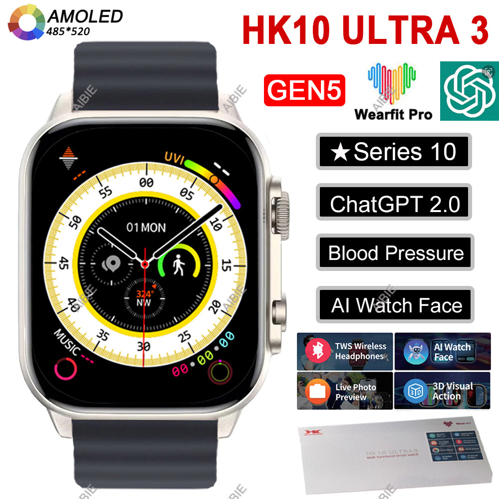 Jual 2024 Series 10 HK10 Ultra 3 Gen5 SmartWatch AMOLED ChatGPT NFC ...