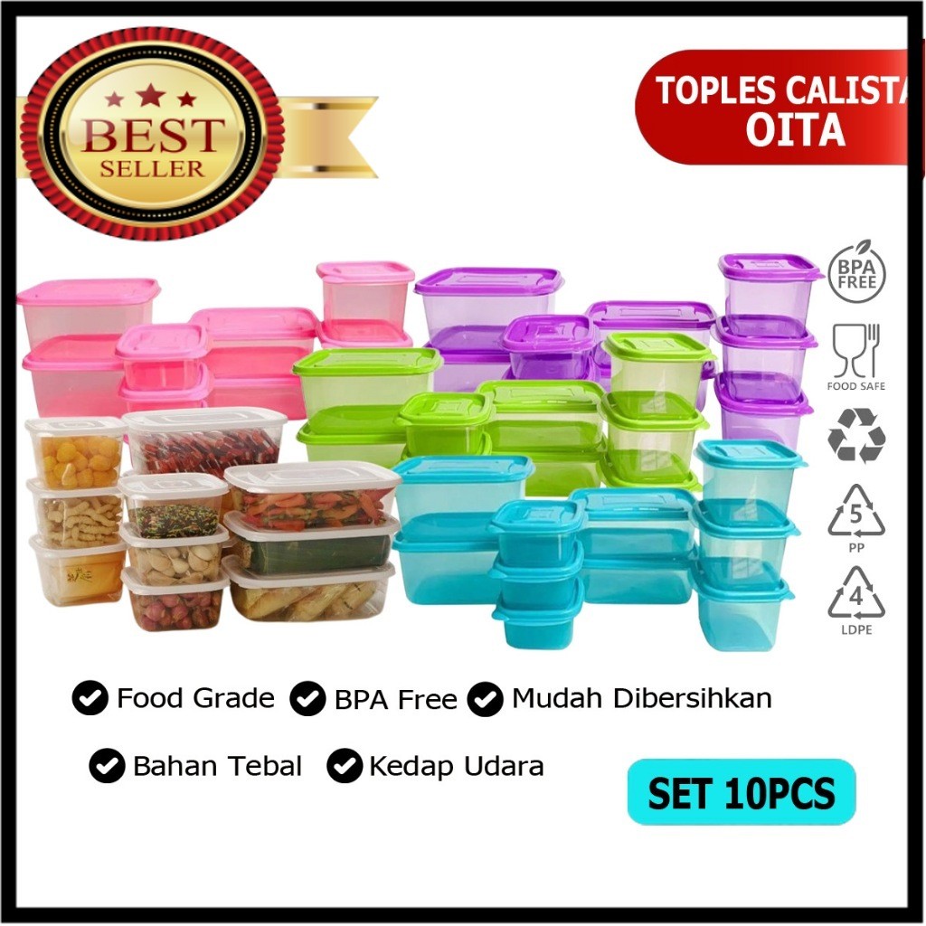 Jual Toples Calista Oita Premium Set 10Pcs Food Container | Shopee ...