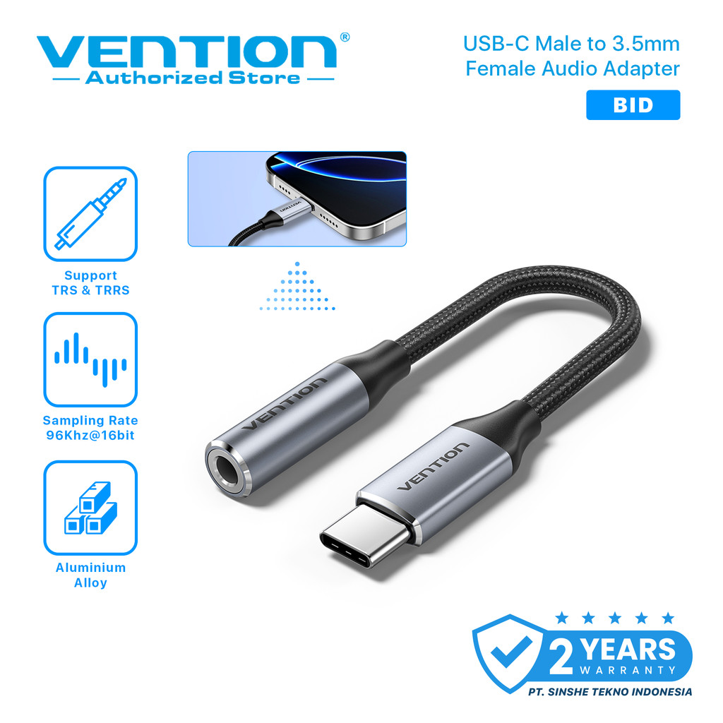 Vention USB-C To 2 RCA Adapter Cable – 3.1, Black, For Speaker/Amp