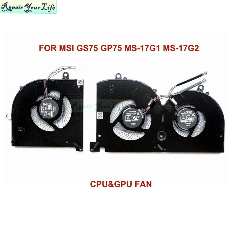 Ventilateur De Refroidissement Cpu Gpu Pour Msi Gs75 P75 Ms 17G1 Ms