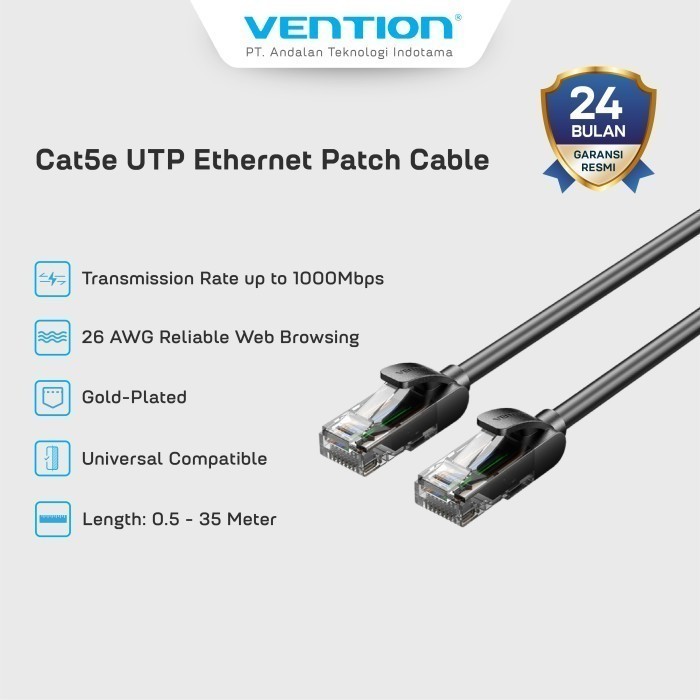 Jual Vention Kabel Lan Cat 5e Network Ethernet With RJ45 1000Mbps ...