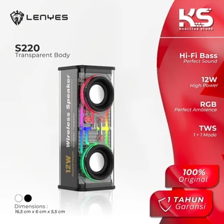 LENYES SPEAKER BLUETOOTH TRANSPARAN RGB TWS V5.3 12WATT HIFI STEREO S220