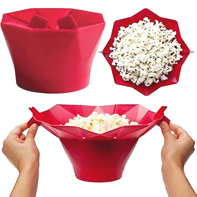 Jual Foldable Silicone Popcorn Bowls High Quality Kitchen Easy Tools ...