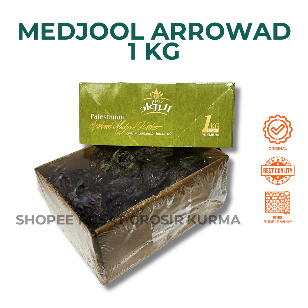 Jual KURMA AL ROWAD MEDJOOL PALESTINA KEMASAN 1KG MEDJOOL DATES LARGE ...