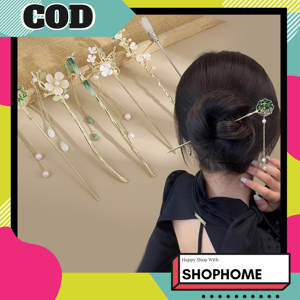 Jual SHOPHOME Tusuk Konde Rambut Sanggul Jepit Rambut Bunga Rumbai ...