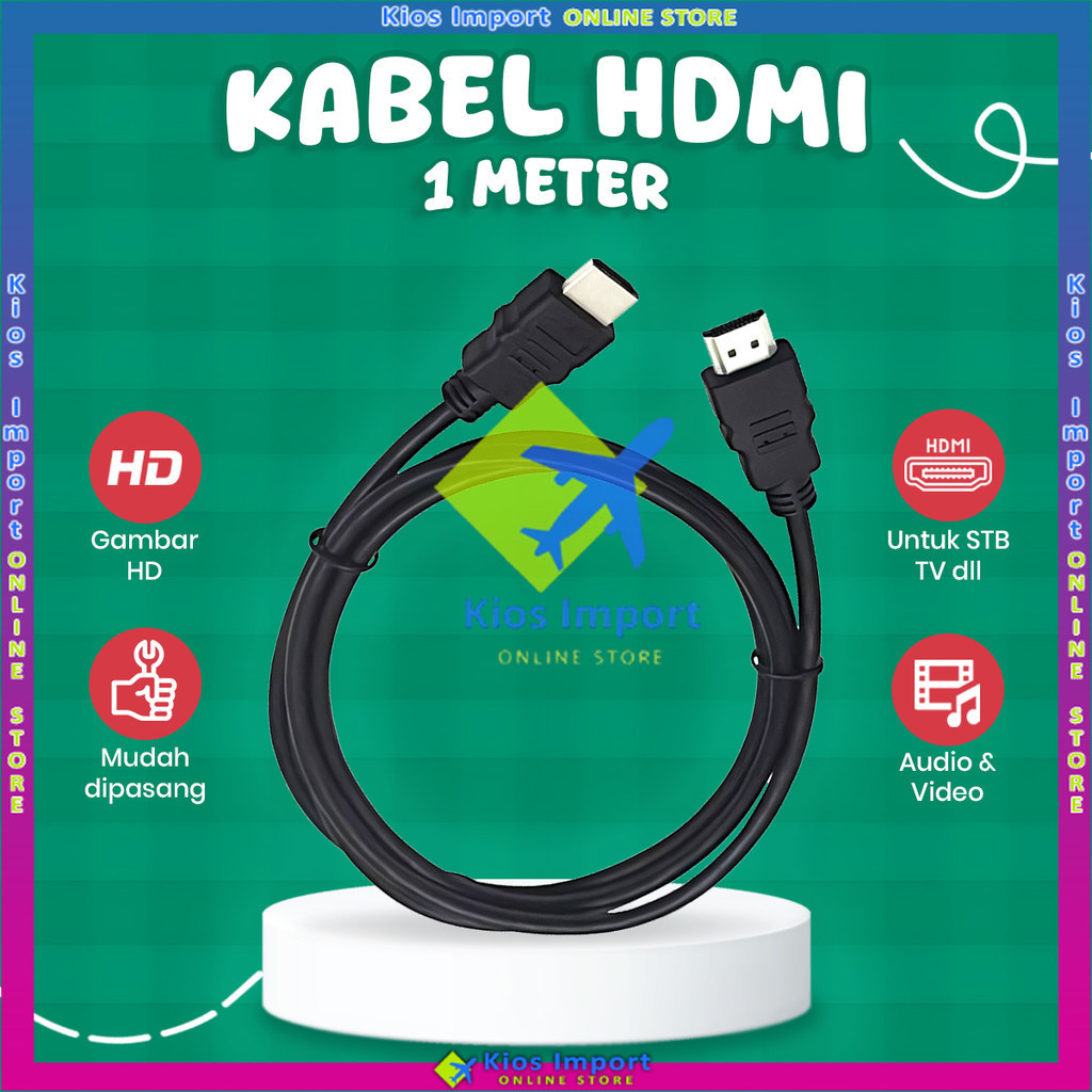 Jual HDMI Kabel 1M TV Digital Set Top Box Hitam Standard | Shopee Indonesia