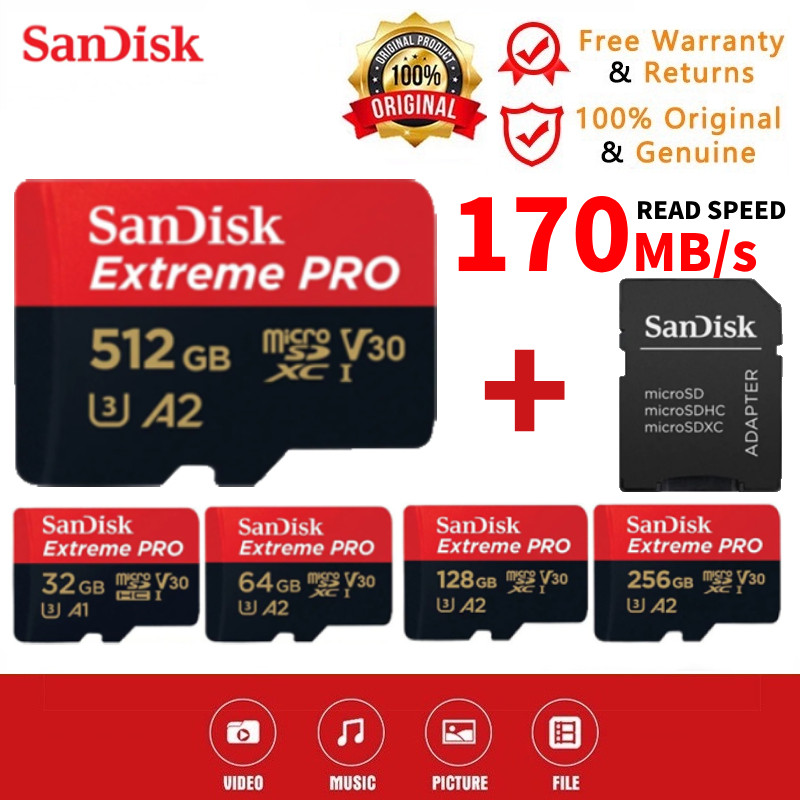 Memoria Micro SD 32GB Sandisk Extreme Pro CL10 U3 Con Adaptador A SD Sdsqxcg 032g Gn6ma