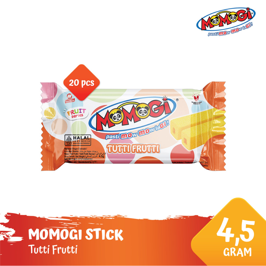Jual Momogi Stick Snack Makanan Ringan 4.5gr - Tutti Frutti [1 Box @ 20