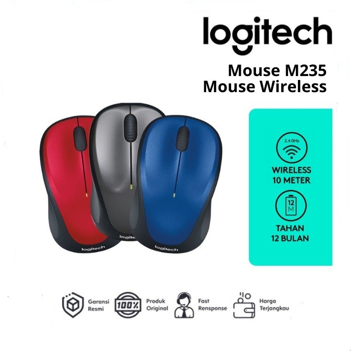 Jual Logitech Mouse Wireless M235 ORIGINAL | Shopee Indonesia