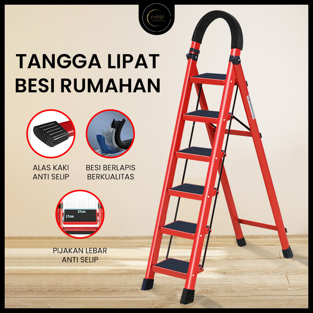 Jual EM Tangga Rumah Lipat Tangga Besi Lipat 3/4/5/6 Household Steel ...