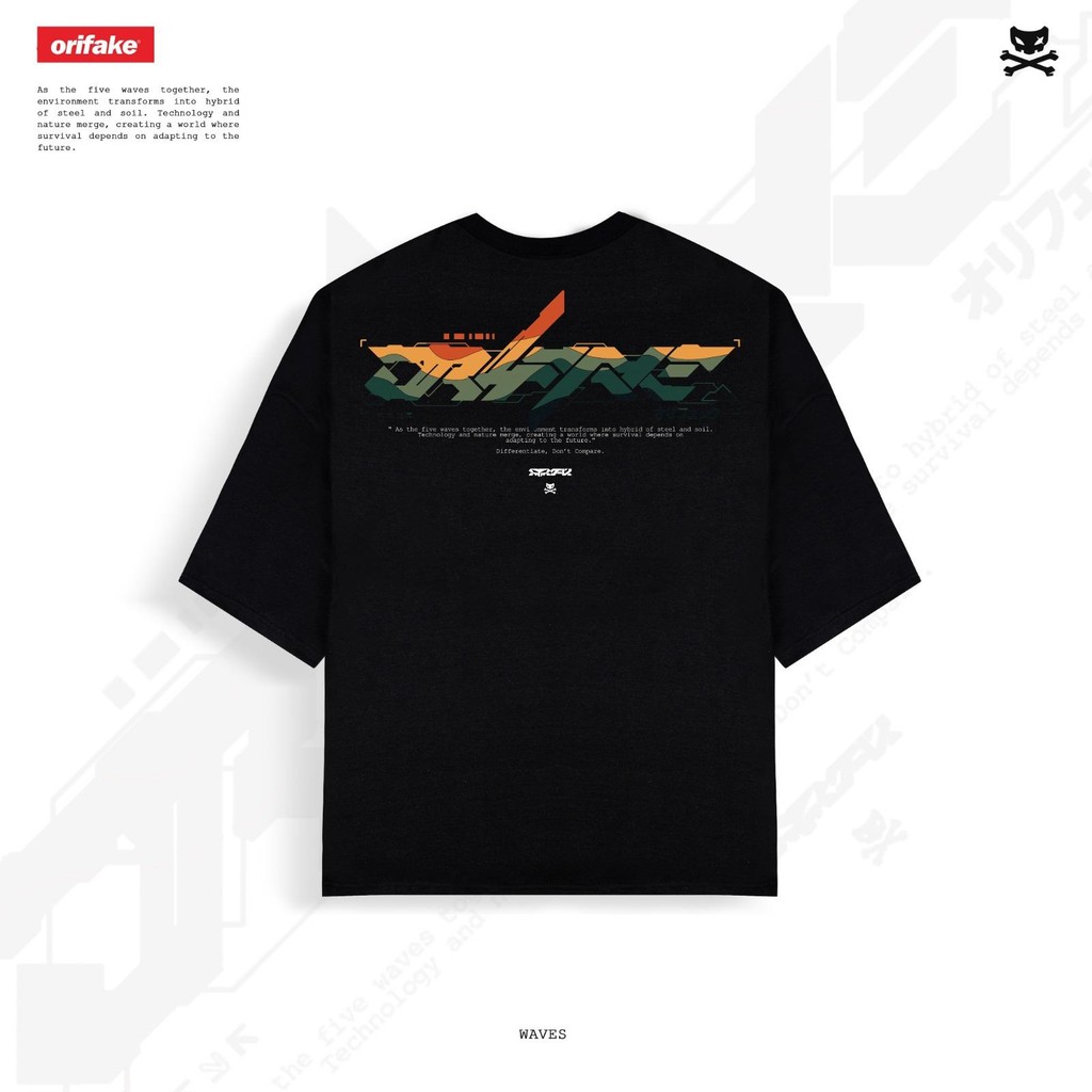 Jual ORIFAKE-T-Shirt Oversize Design Waves Black | Shopee Indonesia