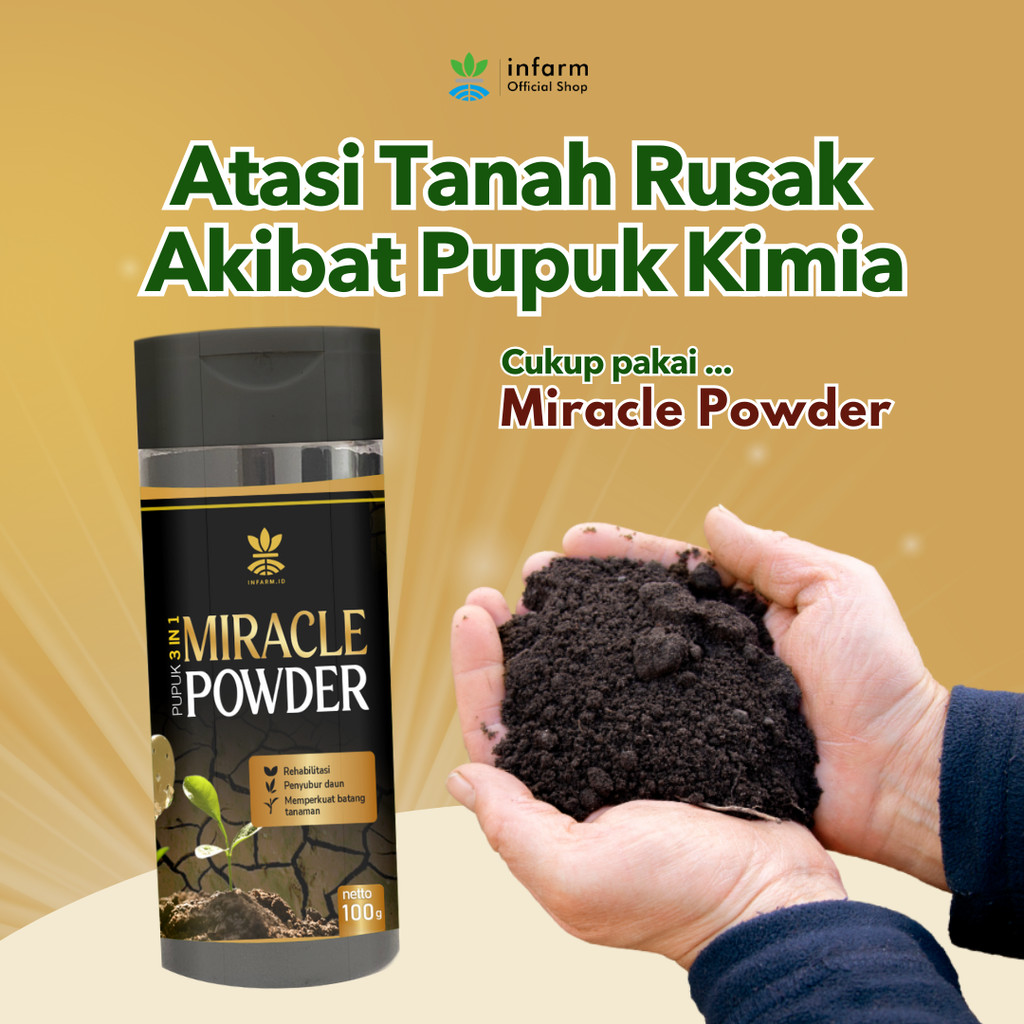 INFARM - Miracle Powder Pupuk Asam Humat 100 Gram Pupuk Pembenah Tanah dan Penyubur Tanaman