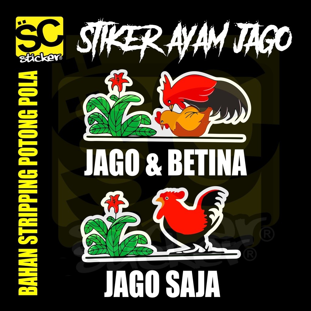 Jual STIKER AYAM JAGO MANGKOK LUCU HELM KYT KYOTO UNIVERSAL PRINTING ...