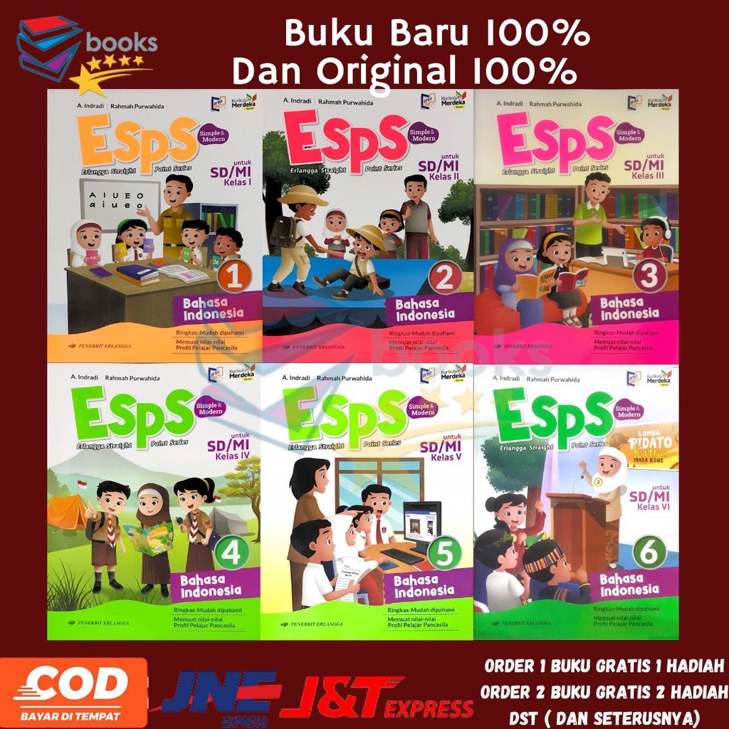 Jual Buku Esps Bahasa Indonesia Kelas 1 2 3 4 5 6 SD/MI Kurikulum ...