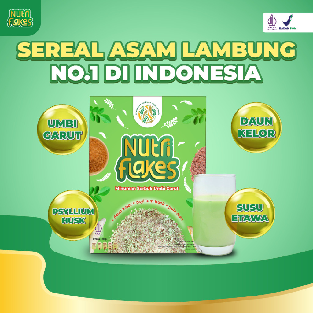 Nutriflakes Sereal Umbi Garut Asam Lambung Original 1 Box