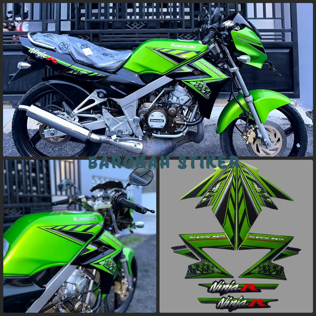 Jual Striping stiker polet kawasaki ninja r 2014 hijau stiker list body ...