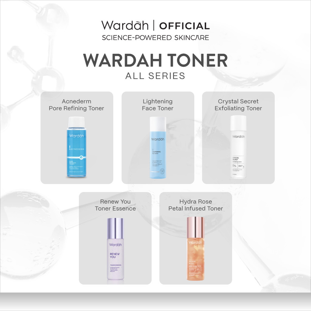 Wardah Toner All Series - Acnederm, Lightening, Crystal Secret, Renew You, Hydra Rose