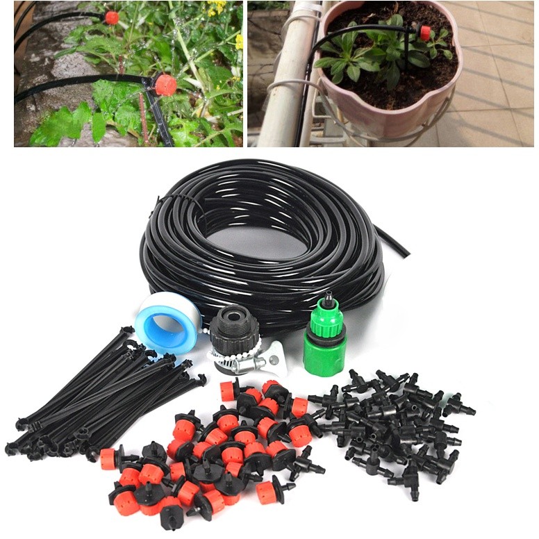 Peralatan Set Irigasi Air Penyiram Taman Garden Watering Kit - LL-37 - Black