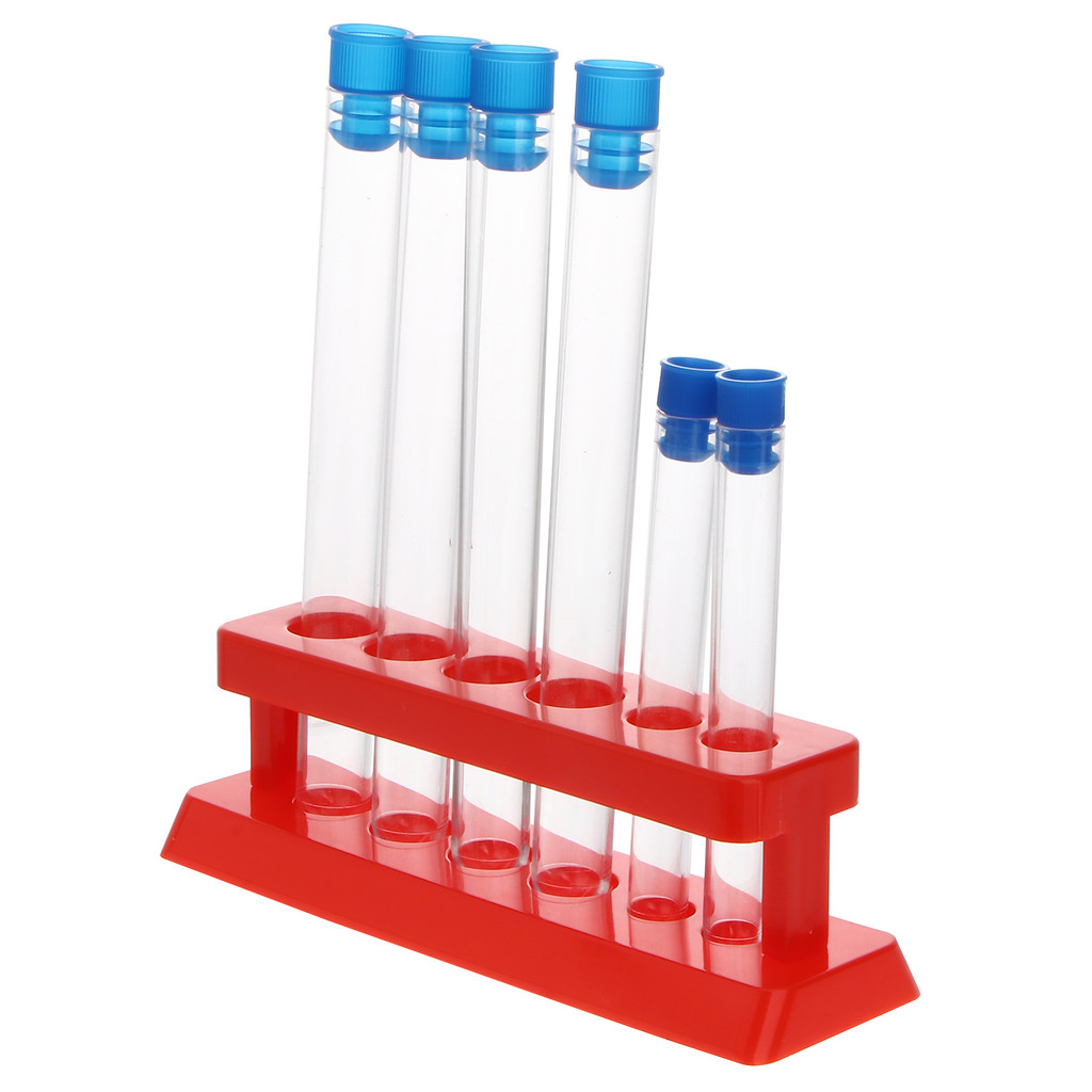 Jual 1 Set Transparent Laboratory Clear Plastic Test Tubes With Storage ...
