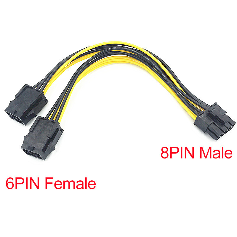 Jual 8Pin Male to Dual 6 Pin Female Cable Adapter 20cm CPU 8 Pin To ...
