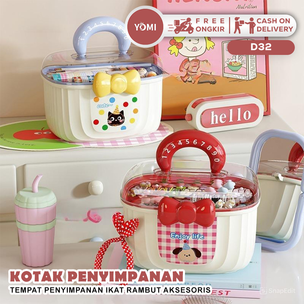 Jual YOMI Box penyimpanan D32/ kotak Jepit Rambut Anak/Storage pita ...