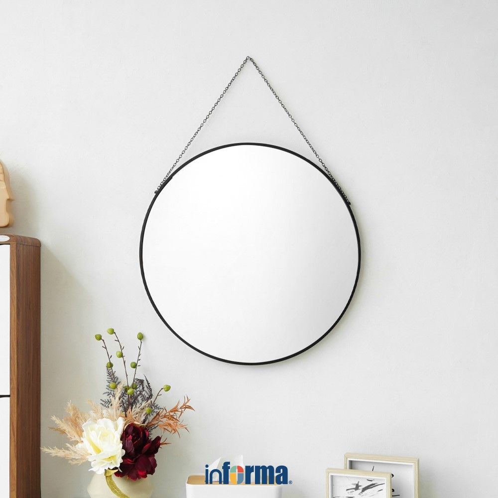 Jual Informa 60 cm Cermin Dinding Round U28 - Hitam Wall Mirror Kaca ...