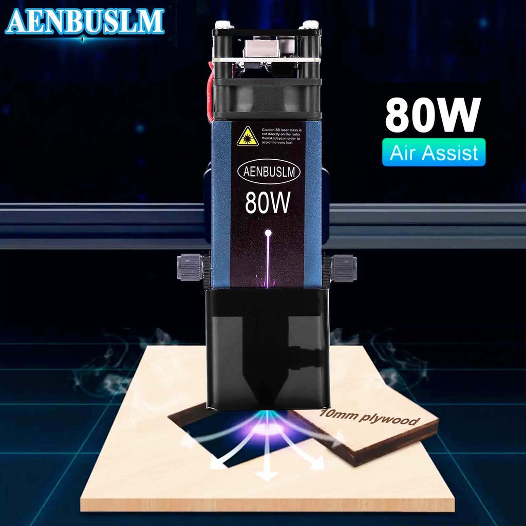 Jual AENBUSLM 40W 80W Laser Module 450nm TTL/ PWM Laser Head Blue Laser ...