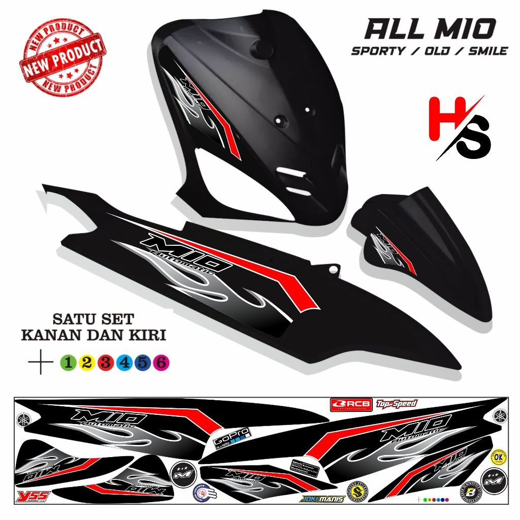 Jual STIKER STICKER STRIPING VARIASI BODY MOTOR YAMAHA MIO OLD/MIO ...