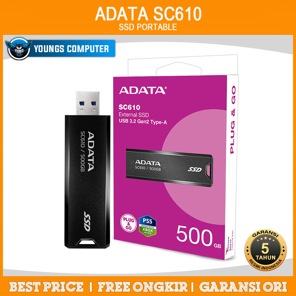 Jual SSD External ADATA SC610 500GB 1TB 2TB SSD Portable USB 3.2 Type-A ...