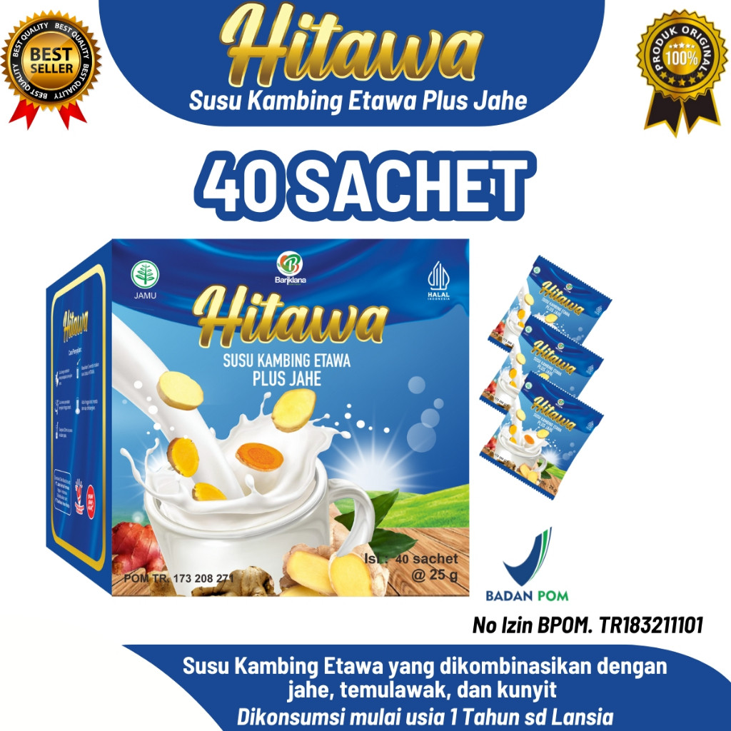 Jual HITAWA SACHET / Netto 1KG isi 40 Pcs / Susu Etawa Plus Herbal Jahe ...