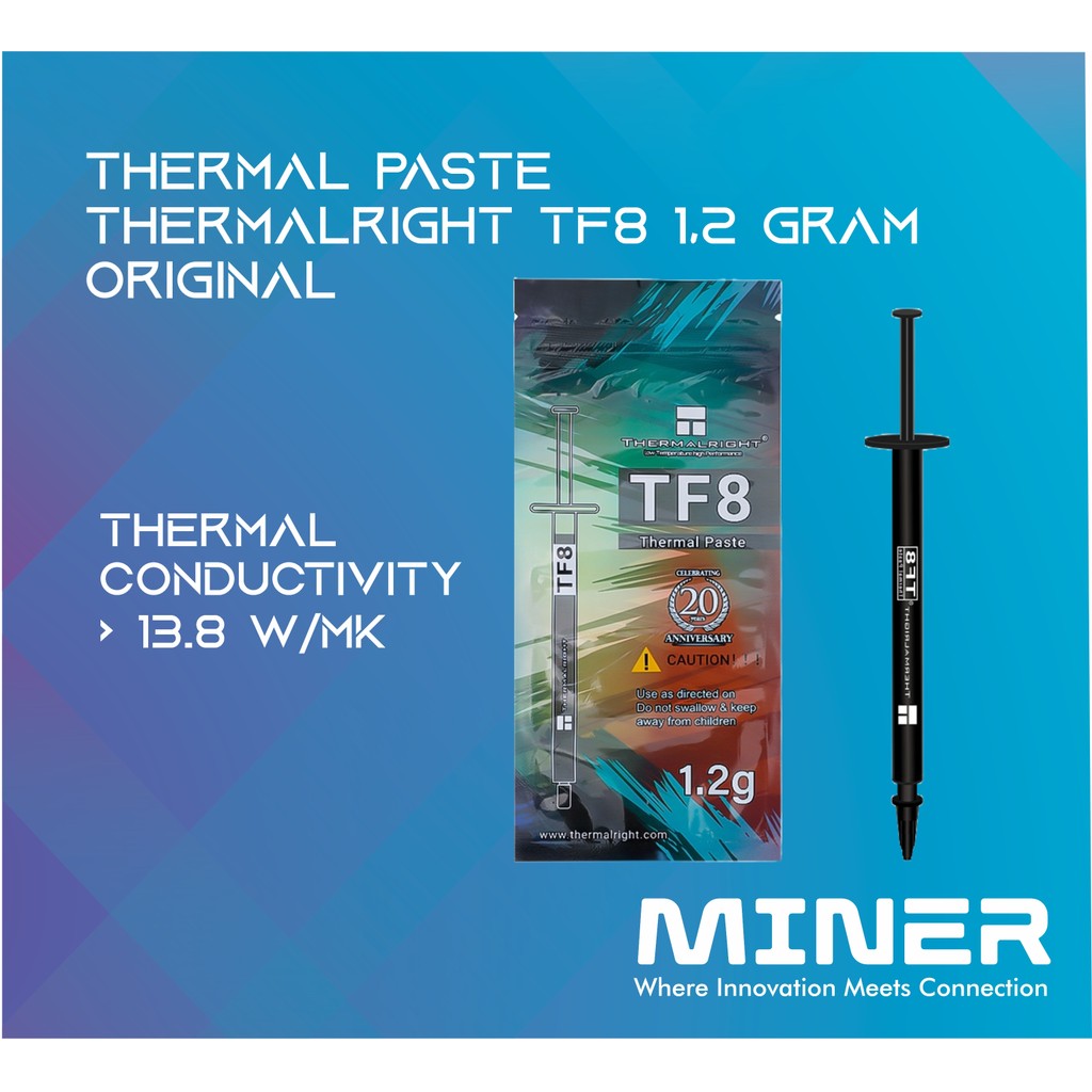 Jual Thermal Paste Thermalright TF8 13.8 W/Mk 1.2 Gram Original ...