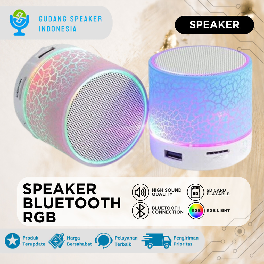 Jual Speaker Bluetooth Portable Mini RGB Dancing Light Wireless Motif ...