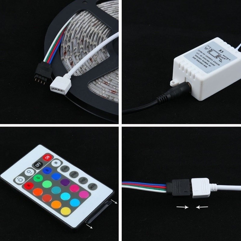 Jual RBS Lampu led STRIP 3528 smd 2835 IP44 ip 44 RGB+remot+ADAPTOR ...