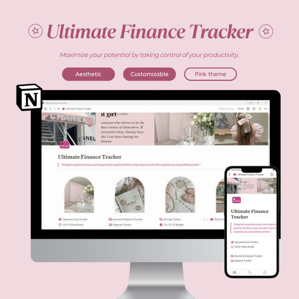 Jual Finance Tracker, Ultimate Finance Tracker, Notion Template by ...