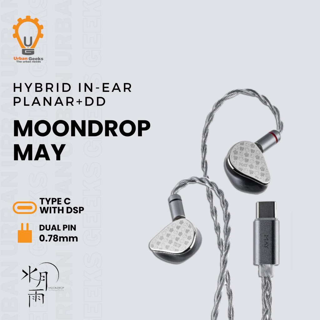 Moondrop May DSP Oortelefoon USB-C DSP Dynamic Planar Driver Hybird In-Ear Oordopjes met Verwisselbare Kabel