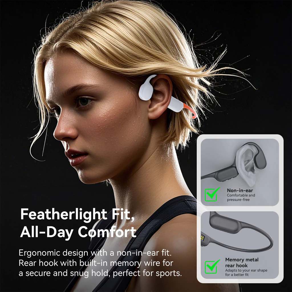 KiiP DTS11 Bone Conduction IPX8 Headset Bluetooth Open Ear Renang Gym With Memory 32GB