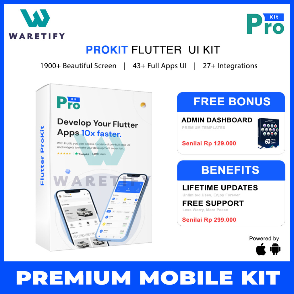 Jual ProKit Flutter Kit Mobile Template - Best Selling Flutter UI Kit ...