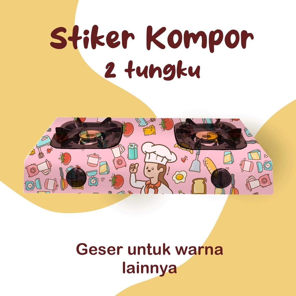 Jual Stiker Setiker Sticker Kompor 2 Mata Tungku Motif Koki Kue ...