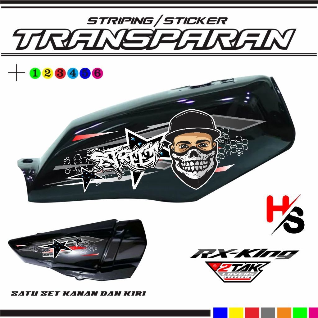 Jual STICKER STRIPING TRANSPARAN YAMAHA RX KING MOTIF TERBARU VARIASI ...