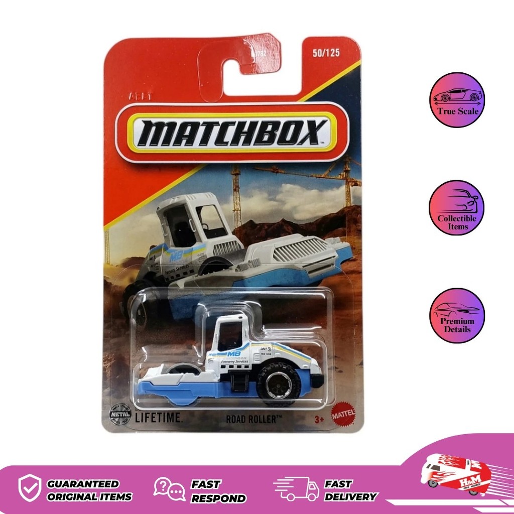 Jual Matchbox Road Roller Putih Biru - 93BD | Shopee Indonesia