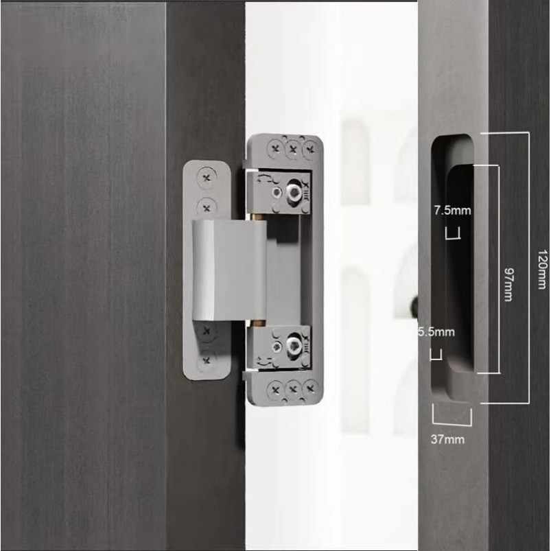 Jual 1pcs Nvisible Hidden Door Hinge Engsel Tanam With Installation ...