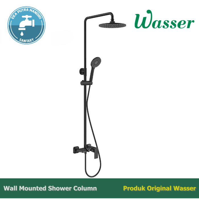 Jual WASSER Shower Tiang Complete ESS-V220 Midnight Black | Wall ...