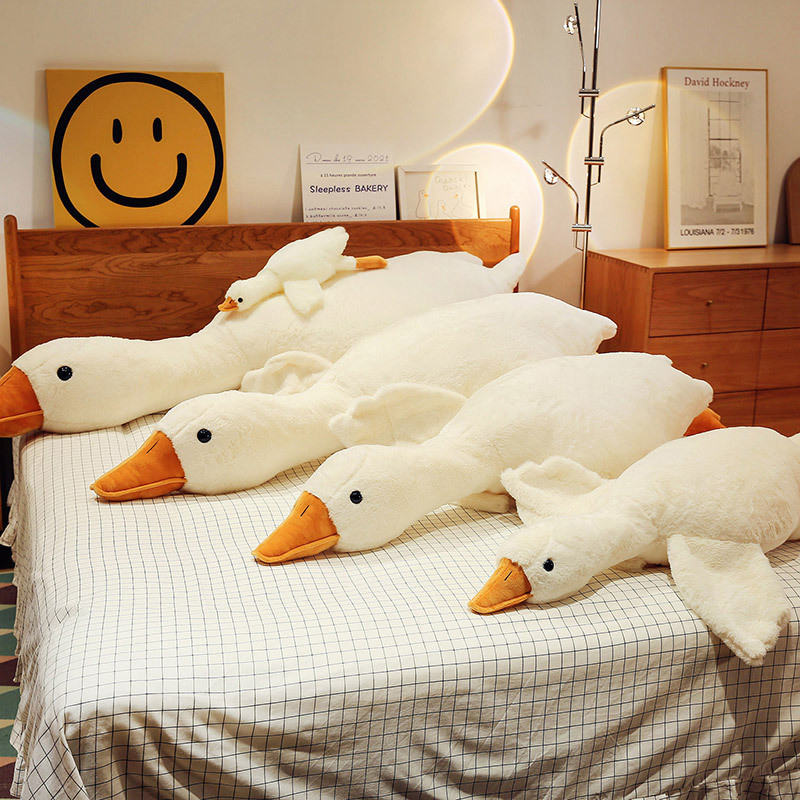 Jual Giant Fluffy White Goose Stuffed Animal Cute Duck Plush Toy Big ...