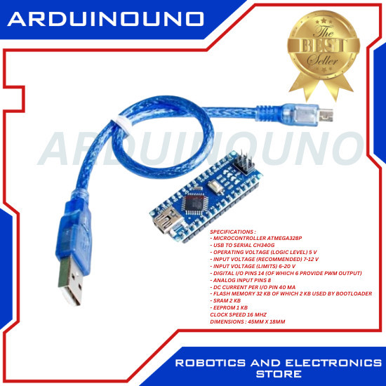 Jual [New]PROMO Arduino Nano v3 Compatible Atmega328 5V 16MHz CH340 ...