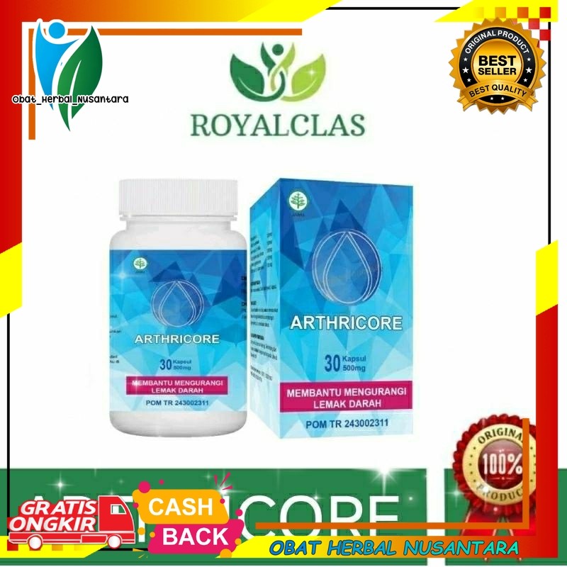 ARTHRICORE ASLI OBAT PENURUN DARAH TINGGI DAN KOLESTROL AMPUH ARTRICORE ORIGINAL 1 botol isi 30 capsul