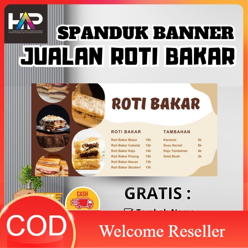 Jual Cetak Kilat - - SPANDUK BANNER JUALAN ROTI BAKAR | BANNER JUALAN ...