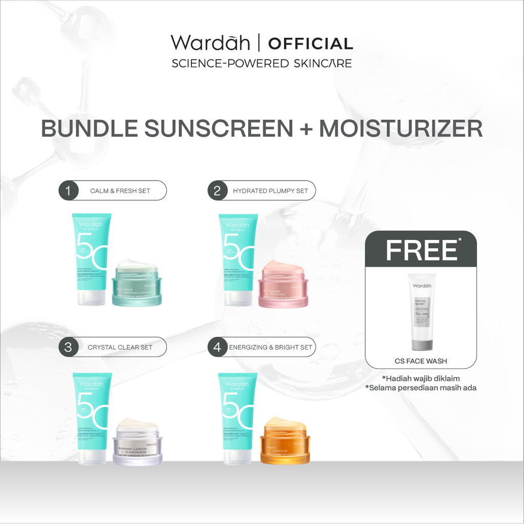 Paket Wardah Gel Moisturizer + UV Shield Airy Sunscreen SPF 50 40 ml